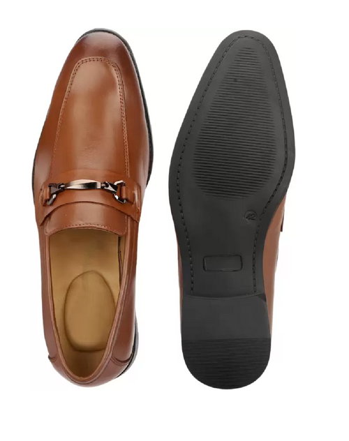 Pure Leather Comfortable Casual Shoes For Men's(Color-Tan)(UK Size-10)