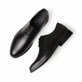 Men's Classic Black Leather Dress Shoes – Lace-Up Formal Oxfords Black
