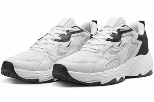 White and Black Chunky Lifestyle Sneakers