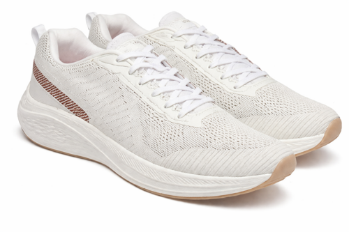 Men's Off-White Mesh Sneakers with Tan Soles